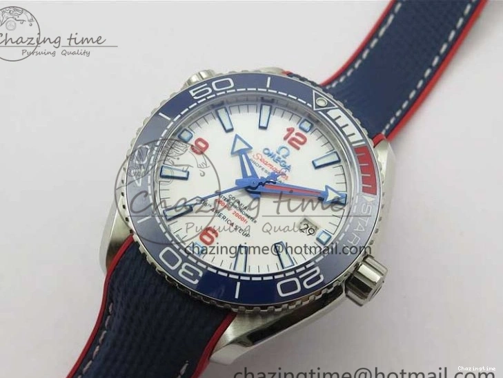 0504 Comfortable Planet Ocean 43.5mm America’s Cup VSF Best Edition White Dial On Blue Gummy Strap A 7900